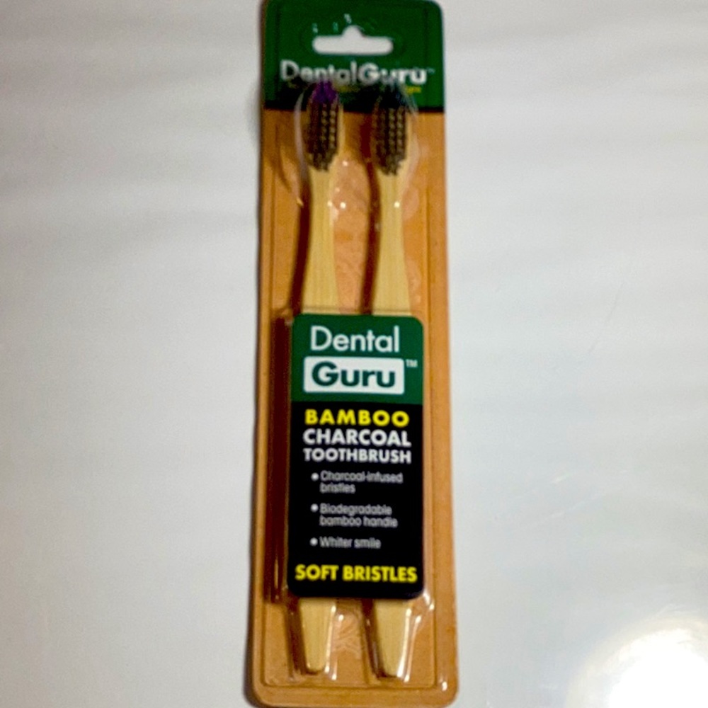 Dental Guru: Bamboo Charcoal Toothbrushes, 2 pack, New In Pack